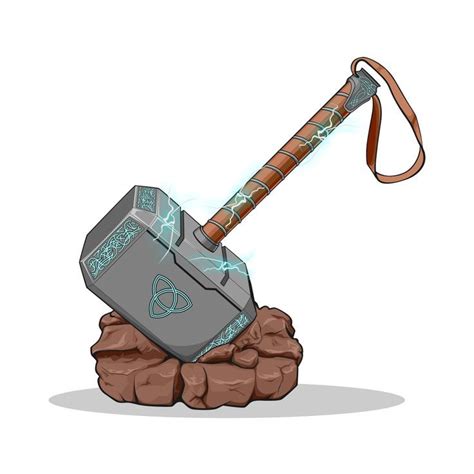 Mjolnir Vector Cartoon Thor Hammer Tattoo Thors Hammer Mjolnir Tattoo