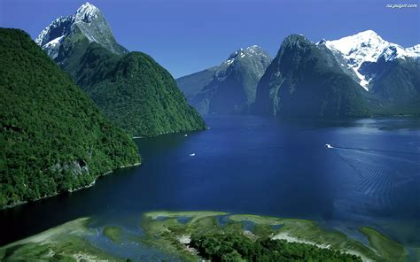 Narodowy Fiordland Jezioro Nowa Zelandia Góry