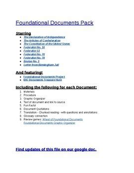 Ap Government And Politics Foundational Document Pack Tpt