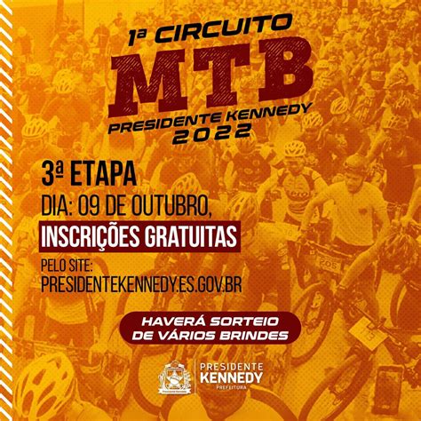 Inscrições para a 3ª Etapa do Circuito MTB Presidente Kennedy 2022