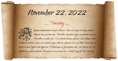 What Day Of The Week Was November 22 2022