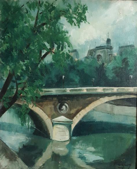 Proantic Huile Sur Toile Vue De Paris Pont Louis Philippe M LAFOY