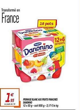 Promo Fromage Blanc Aux Fruits Panach S Danonino Danone Chez Netto