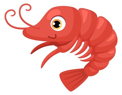 Un Personnage De Dessin Anim De Crevettes Mignon Une Mascotte De