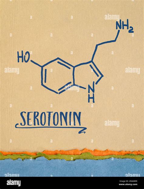 Serotonin Molecule Chemical Structure One Of Brain Happiness Chemicals