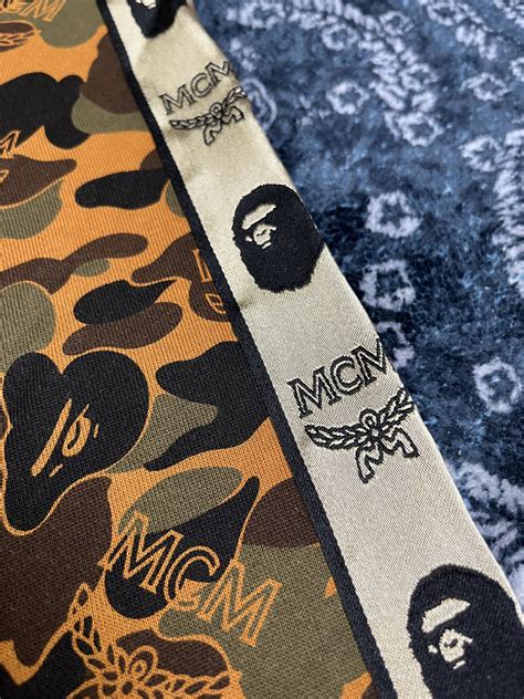 Bape X Mcm Camo Zip Hoodie Brown