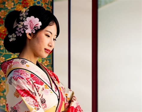 Premium Ai Image Photo Asian Woman Wearing Japanese Traditional Kimono