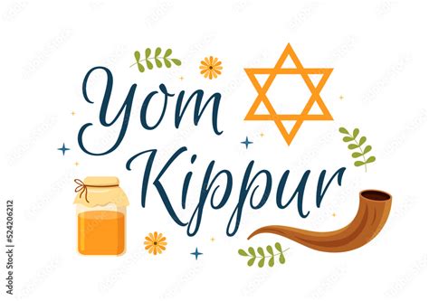 Yom Kippur Celebration Hand Drawn Cartoon Flat Illustration to Day of ...