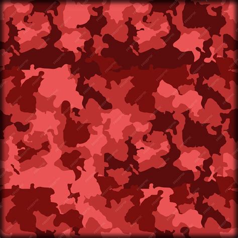 Premium Vector | Camouflage skin seamless background with red colors