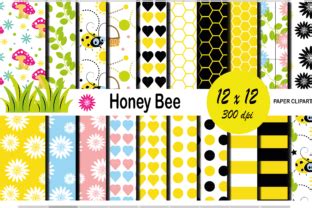 Honey Bee Digital Papers Graphic Graphic By Iconfly Creative Fabrica