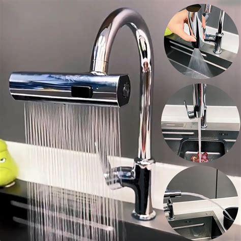 Universal 720 Degree Rotatable 4 In 1waterfall Faucet Extender Anti