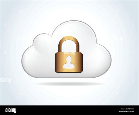 Seguridad Del Cloud Computing Sobre Fondo Blanco Vector Imagen Vector