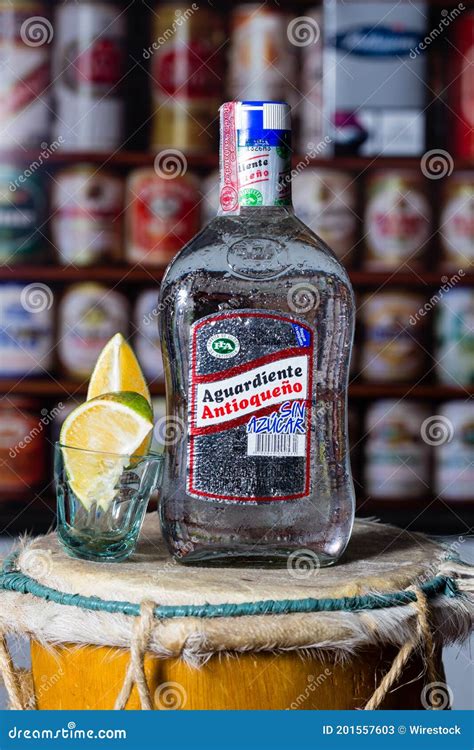 CÃºCUTA, COLOMBIA - Mar 24, 2018: Aguardiente Antioqueno Y Limas De Limon Editorial Stock Photo ...