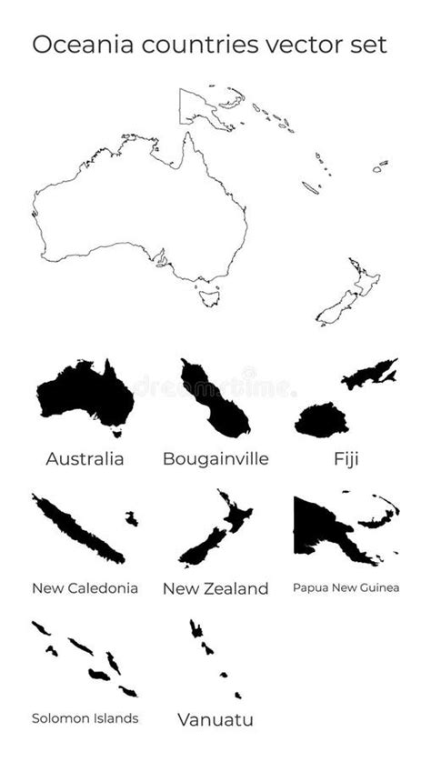 Carte De L océanie Avec Des Formes Des Régions Illustration de Vecteur