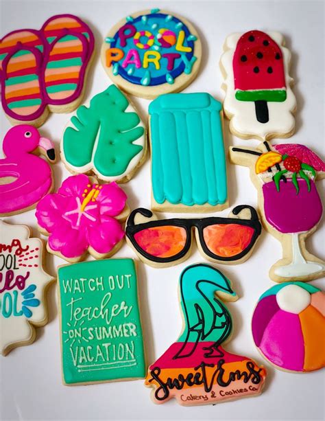 Summer Decorated Sugar Cookies Sweetemscakery Summer Cookies Sugar Cookies Decorated Sugar