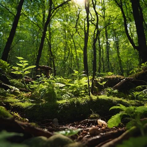 Premium Photo A Dense Forest With Sunlight Filtering In From Above