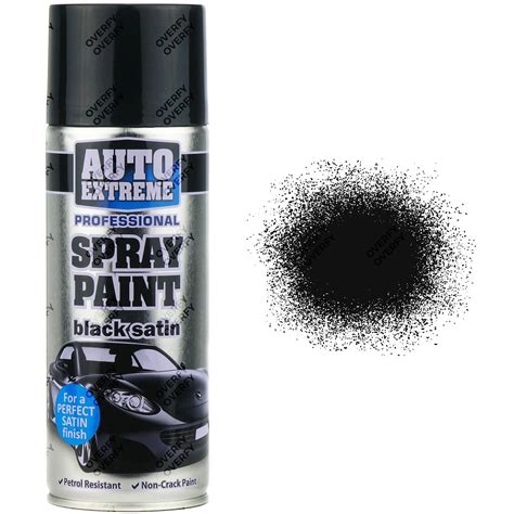 2 X 400ml Black Satin Spray Paint Aerosol Can Auto Extreme Metal Wood