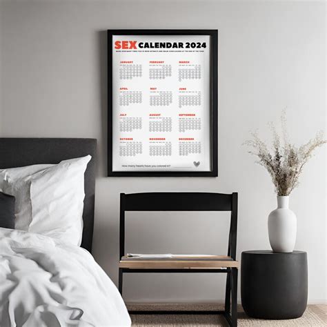 Sex Calendar 2024 Intimacy Tracker Printable Calendar Original T Idea Valentines Day T