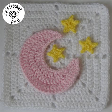 Jos Crochet Pad Blog Moon Appliquéembellishment Crochet Pattern