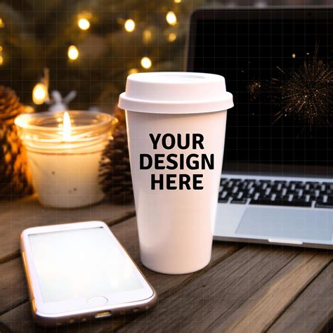 16 Oz Hot Cup Tumbler Mug Mockup Reusable Cup White Travel Mug Mockup Tumbler Mock Up