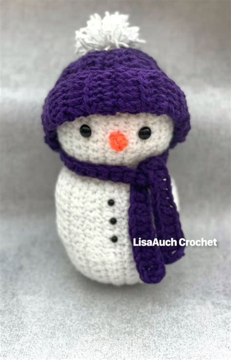 FAST EASY How To Crochet A Snowman Pattern FREE LisaAuch Crochet