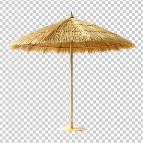 Premium PSD Straw Beach Umbrella On Transparent Background