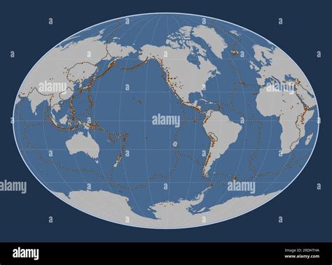 Shape Of The Easter Tectonic Plate On The Solid Contour Map In The