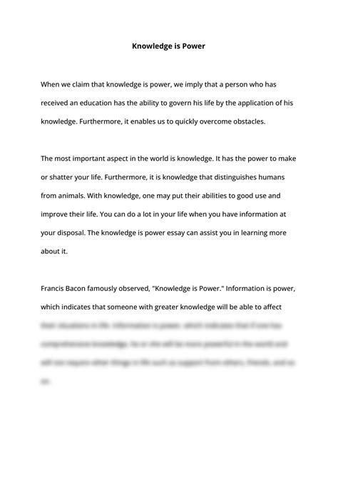 Essay Discussing Knowledge Is Power English Language Form 5 Spm