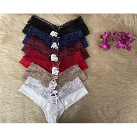 Calcinha De Microfibra E Renda Tanga Lingerie De Fabrica Cl Shopee Brasil