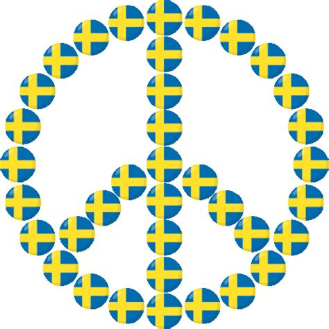 Sweden Flag Peace Sign Joypixels Sticker Sweden Flag Peace Sign Peace