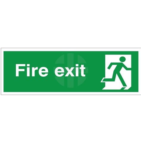 Extra Large Fire Exit Running Man Right Sign 900mm X 300mm Uk Safety