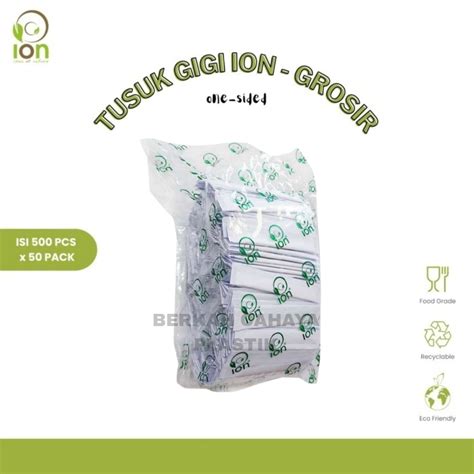 Isi 500pcs Tusuk Gigi Kayu Steril Bungkus Kertas Hygienis ION