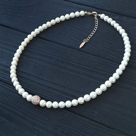 Бусы браслет из натурального жемчуга с кристаллами в позолоте HARO1528 ...