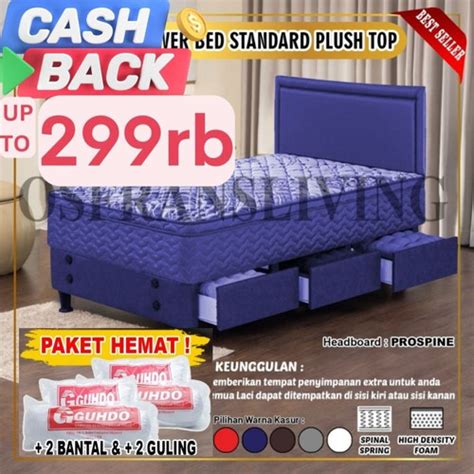 Jual Guhdo Drawer Laci Bed Standard Plush Top Fullset Atlantic Style