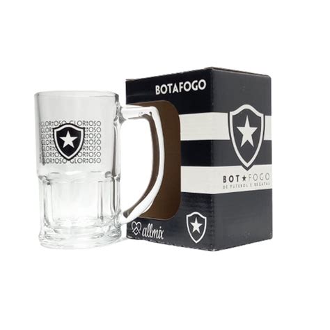 Caneca De Vidro Cerveja Chopp Festa Presente Time 340ml Botafogo