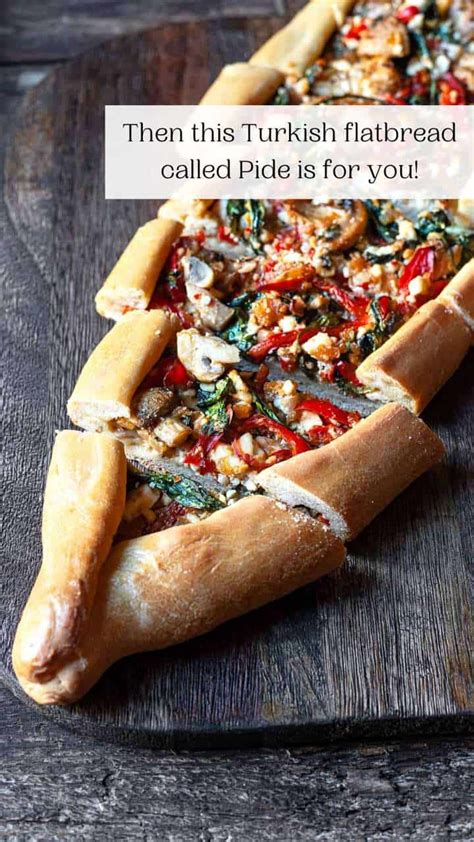 Pide Turkish Flatbread With Feta Spinach And Mushrooms The