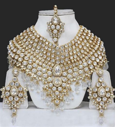 Indian Bollywood Style Fashion Gold Plated Bridal Jewelry Necklace Set