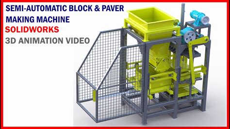 Semi Automatic Concrete Block And Paver Making Machine D Model Youtube