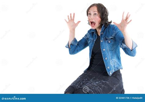 Scared Young Woman Royalty Free Stock Image Image 22441736