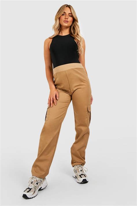 Maternity High Waisted Cargo Pocket Joggers Boohoo