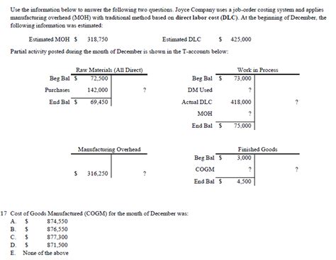 Solved Use The Information Below To Answer The Following Two Chegg