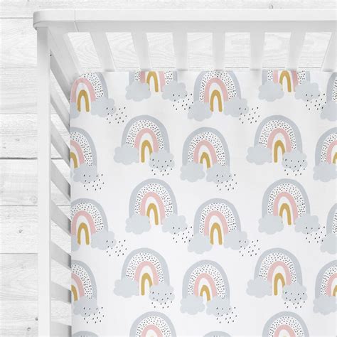 Rainbow Crib Sheets Baby Bedding Fitted Sheet Crib Sheet Etsy