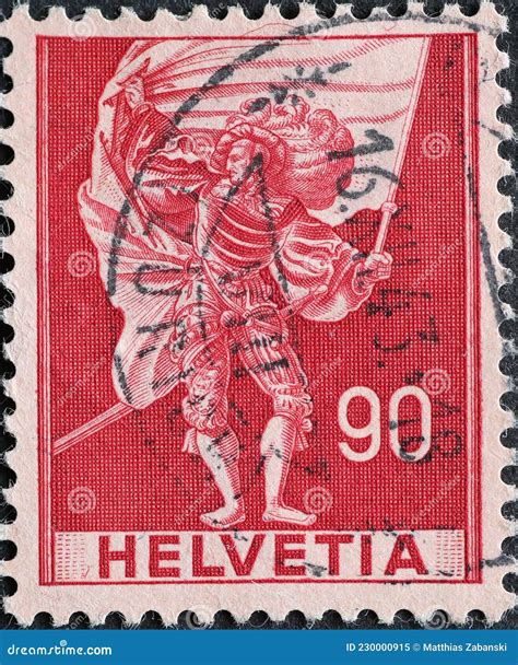 Suiza Alrededor De 1941 Sello Postal Impreso En Suiza Que Muestra Un