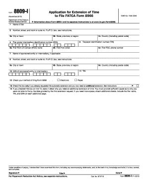 Fillable Online Form 8809-I Application for Extension of Time Fax Email ...