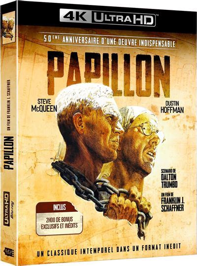 Papillon Blu Ray 4k Ultra Hd Franklin J Schaffner Blu Ray 4k