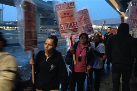 1,000 Restaurant Workers Strike at SFO During Epic Storm - Eater SF