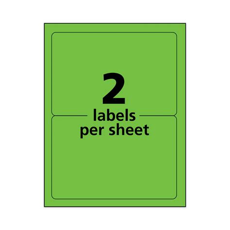 Avery High Visibility Permanent Laser ID Labels 5 5 X 8 5 Neon Green