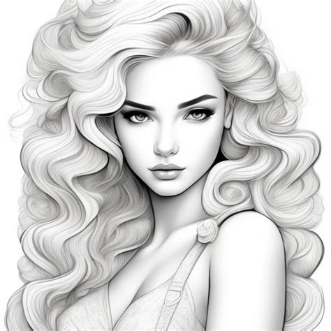 Curly Hair Coloring Page