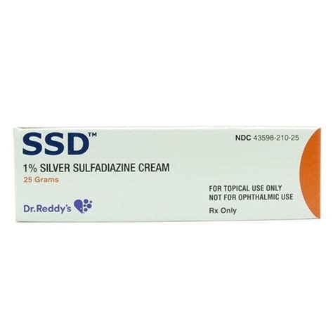 Silver Sulfadiazine Ssd 1 Cream 25gramstube Each Mcguff Medical