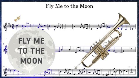 Fly Me To The Moon Trumpet Sheet Music Play Along YouTube